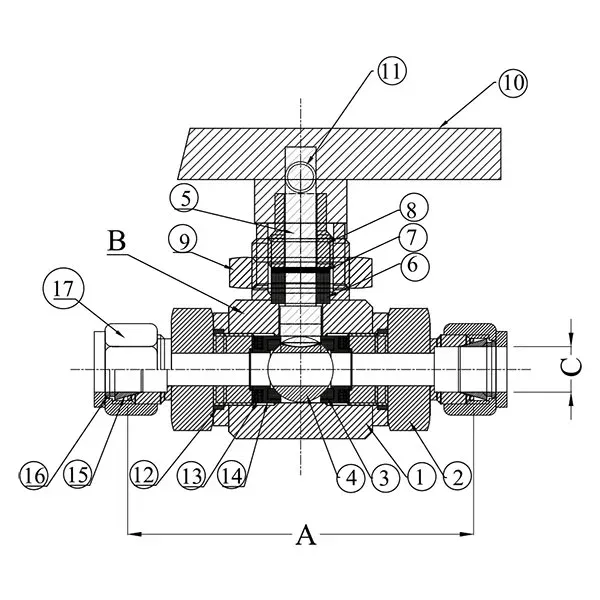 Кульовий кран GV-167-S-BV-2W-2