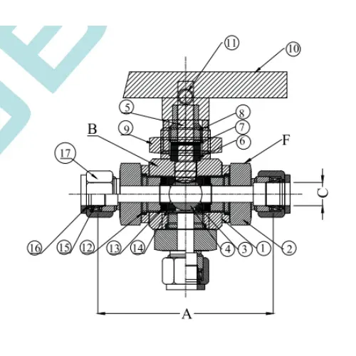 Кульовий кран GV-170-S-BV-3W-3m